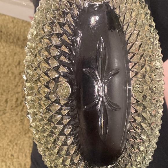 very nice oval indiana glass footed server so perfect!! - Picture 3 of 5